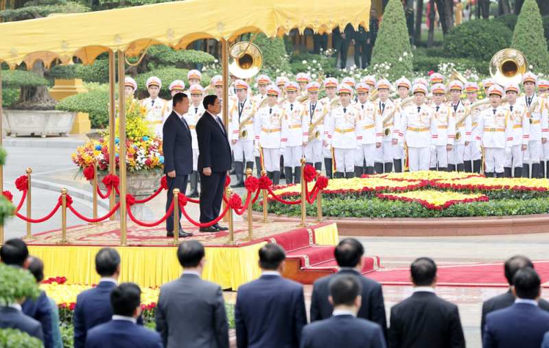 Thủ tướng Phạm Minh Chính chủ trì Lễ đón Thủ tướng Campuchia thăm chính thức Việt Nam -3