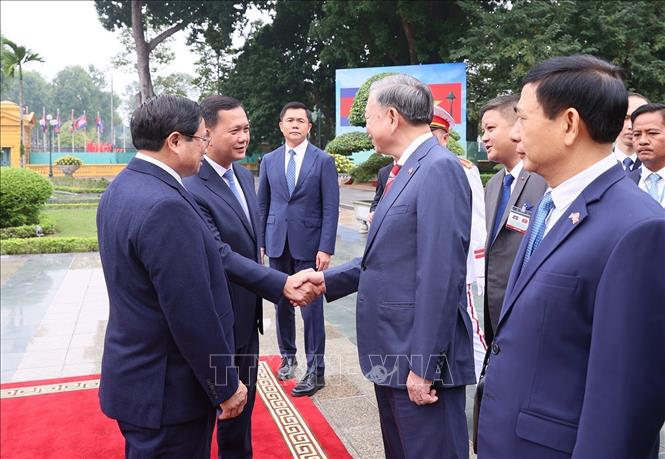 Thủ tướng Phạm Minh Chính chủ trì Lễ đón Thủ tướng Campuchia thăm chính thức Việt Nam -0