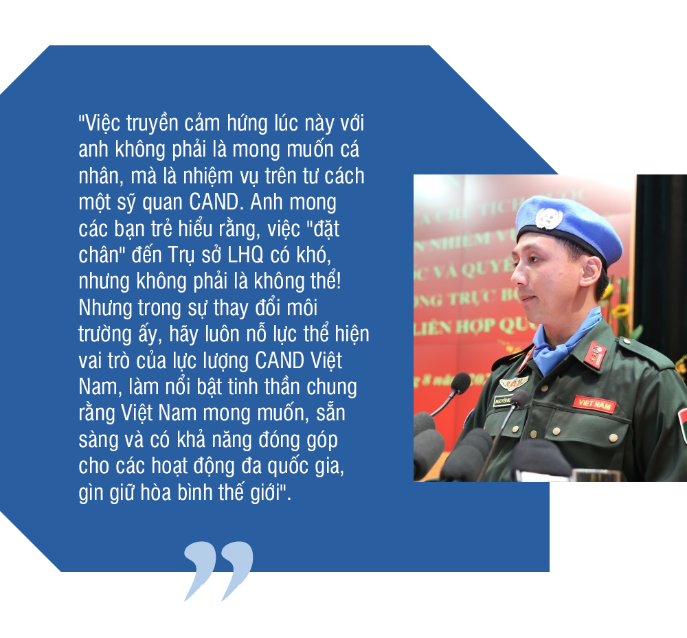 Sĩ quan CAND Việt Nam đầu tiên tại Trụ sở Liên hợp quốc: Khi truyền cảm hứng cũng là nhiệm vụ! -0