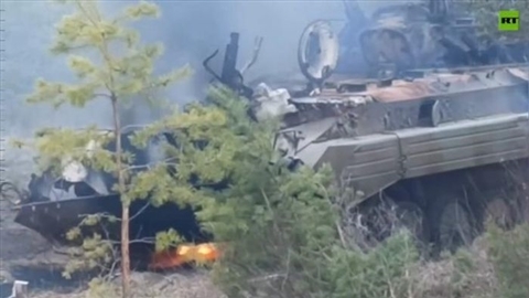Nga công bố video phá hủy xe bọc thép Ukraine tại biên giới