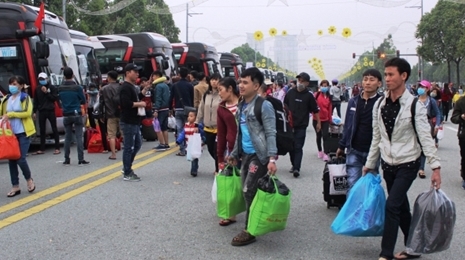 越南平阳省安排“春节爱心班车”送4000名务工返乡过年