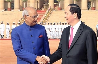 越南国家主席陈大光会见印度总统科温德