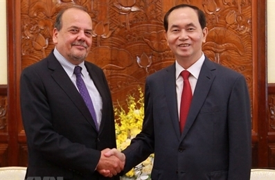 越南国家主席陈大光会见智利驻越南大使