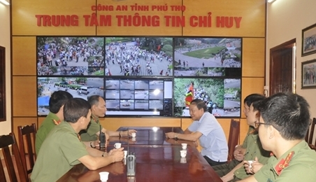 越南公安部领导视察雄王祭祖大典筹备工作