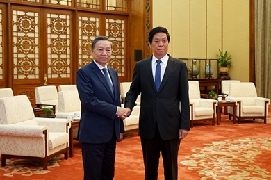 中国全国人大常委会委员长栗战书会见越南公安部部长苏林