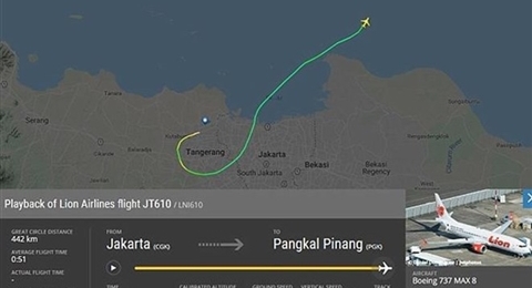 印尼一架客机坠毁 机上载有188人