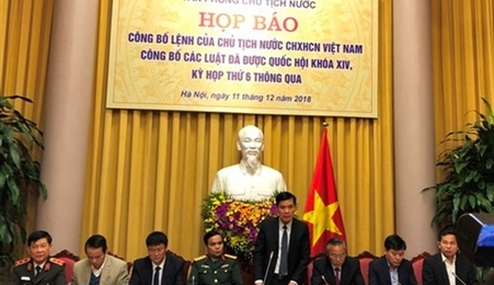 越南国家主席签署关于颁布九部法律的主席令正式公布