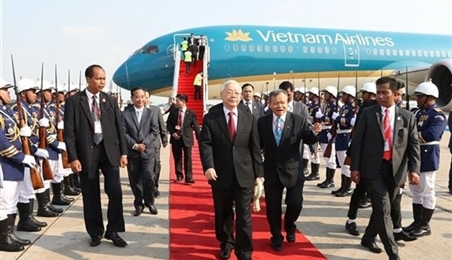 越共中央总书记、国家主席阮富仲对柬埔寨王国进行国事访问