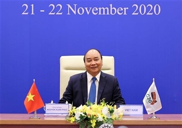 越南政府总理阮春福出席以视频方式举行的二十国集团领导人峰会