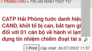 Tước danh hiệu CAND một cán bộ Công an phường