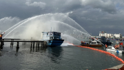 Diễn tập chữa cháy và cứu nạn, cứu hộ tại Âu thuyền và cảng cá Thọ Quang