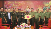 Bộ Tư lệnh Cảnh vệ Hoàng gia Campuchia thăm, chúc Tết Công an tỉnh Trà Vinh