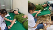 2 cán bộ Công an xã hiến máu cứu người