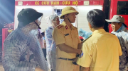 Cục CSGT phối hợp khắc phục hậu quả vụ sạt lở đèo Bảo Lộc