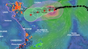 Bão số 4 di chuyển chậm, giữ cường độ mạnh giật cấp 16