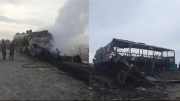 Xe bus đâm xe chở dầu ở Afghanistan gây cháy lớn, 21 người thiệt mạng