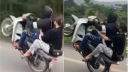 Khởi tố nhóm thanh niên đi xe máy “bốc đầu” trên đường Thái Nguyên - Chợ Mới