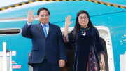 Thủ tướng Phạm Minh Chính tới Nice, bắt đầu chuyến công tác tại Cộng hoà Pháp