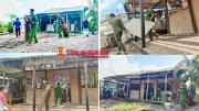 Công an xã Trần Văn Thời hỗ trợ xây dựng nhà tình nghĩa cho thân nhân liệt sĩ