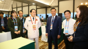 Thứ trưởng Lê Quốc Hùng kiểm tra công tác an ninh tại Trung tâm Báo chí Đại hội XIV