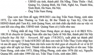 Quảng Nam lên tiếng về việc ký văn bản cho Bí thư Tam Kỳ chở con ra Hà Nội, bay sang Mỹ nhập học