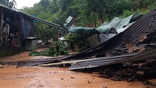 Sạt lở vùi lấp nhà, 1 người trọng thương