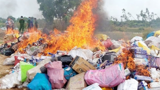 Tiêu hủy hàng giả, hàng lậu trị giá nhiều tỷ đồng