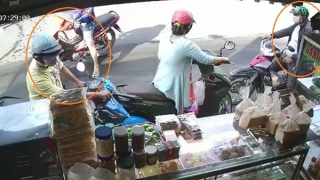 Dàn cảnh trộm Iphone 11 Pro Max trước tiệm bánh