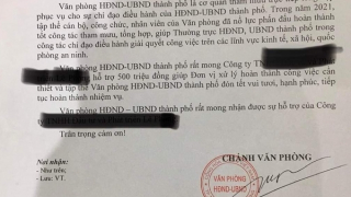 Văn phòng UBND TP Thuận An "xin" doanh nghiệp 500 triệu đồng để… đón Tết