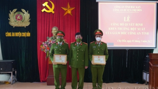 Khen thưởng đột xuất 3 cá nhân có thành tích xuất sắc trong phá án