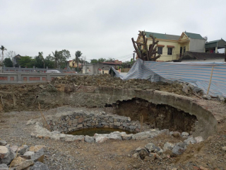 Tạm dừng hạng mục tôn tạo giếng cổ ở di tích sử gia Lê Văn Hưu