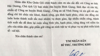 Xúc động những lá thư gửi đến Công an tỉnh Hải Dương