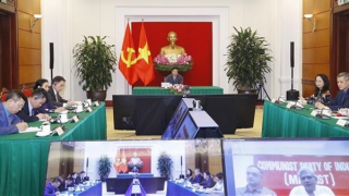 Thường trực Ban Bí thư hội đàm với Tổng Bí thư Đảng Cộng sản Ấn Độ Marxist