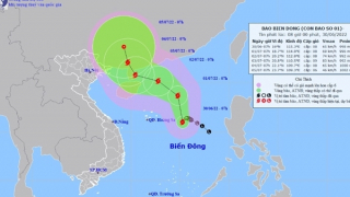 Bão số 1 tiếp tục mạnh thêm, di chuyển hướng đất liền Trung Quốc