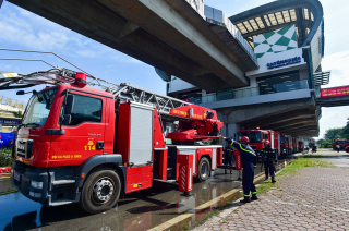 Diễn tập PCCC và CNCH tuyến Metro Cát Linh - Hà Đông