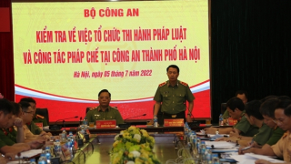 Kiểm tra việc tổ chức thi hành pháp luật và công tác pháp chế tại Công an TP Hà Nội