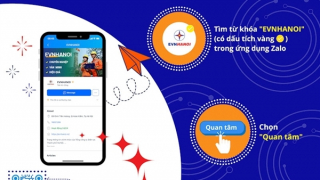 Khách hàng có thể nhận thông báo tiền điện và thanh toán qua Zalo của EVNHANOI
