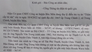 Tìm chủ xe liên quan đến vụ án trộm cắp tài sản