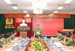 Thứ trưởng Trần Quốc Tỏ làm việc với các trường CAND về công tác giáo dục, đào tạo