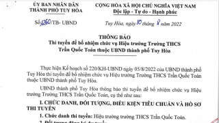 Lần đầu tiên Phú Yên tổ chức thi tuyển Hiệu trưởng Trường trung học cơ sở