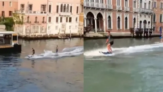 Thản nhiên lướt sóng ở Venice để quay clip, hai du khách được mời ra toà