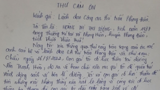 Mẹ viết thư cảm ơn Công an tận tình tìm lại túi xách cho con gái
