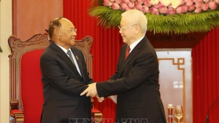 Tổng Bí thư Nguyễn Phú Trọng tiếp Chủ tịch Quốc hội Vương quốc Campuchia