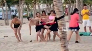 Làm rõ vụ “thả rông vòng một” khi chơi team buiding trên bãi biển Hạ Long