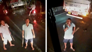 Chặn đầu xe tải để giải quyết mâu thuẫn khiến giao thông ùn tắc kéo dài