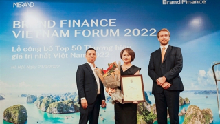 Tăng thêm 1 bậc, VPBank xếp hạng 11 trong Top 50 thương hiệu giá trị nhất Việt Nam 2022