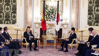 Chủ tịch nước Nguyễn Xuân Phúc hội đàm với Thủ tướng Nhật Bản