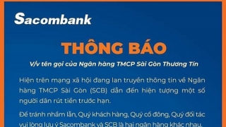 Ngân hàng Sacombank hoàn toàn không liên quan đến ngân hàng SCB
