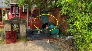 Người đàn ông chết trong tư thế vắt ngang trên ngôi mộ