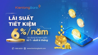 KienlongBank điều chỉnh lãi suất ngắn hạn lên tối đa 6%/năm